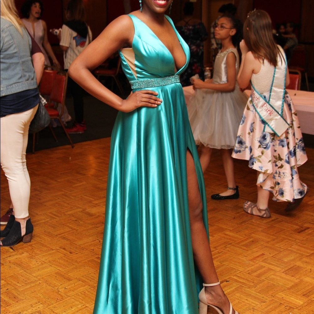 Turquoise Sherri Hill Gown